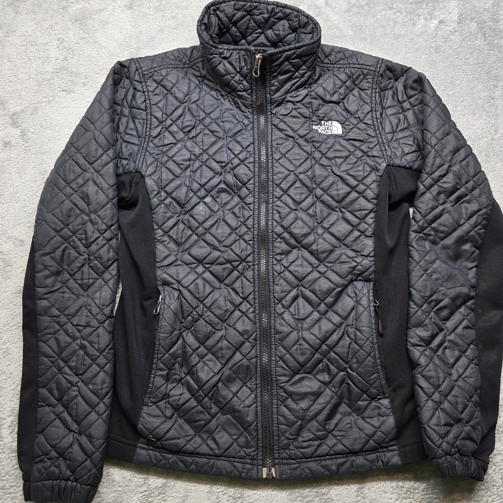 The North Face Bomber Jacket Womens S Black Full‎ Zip Stand-up Lined Quilted